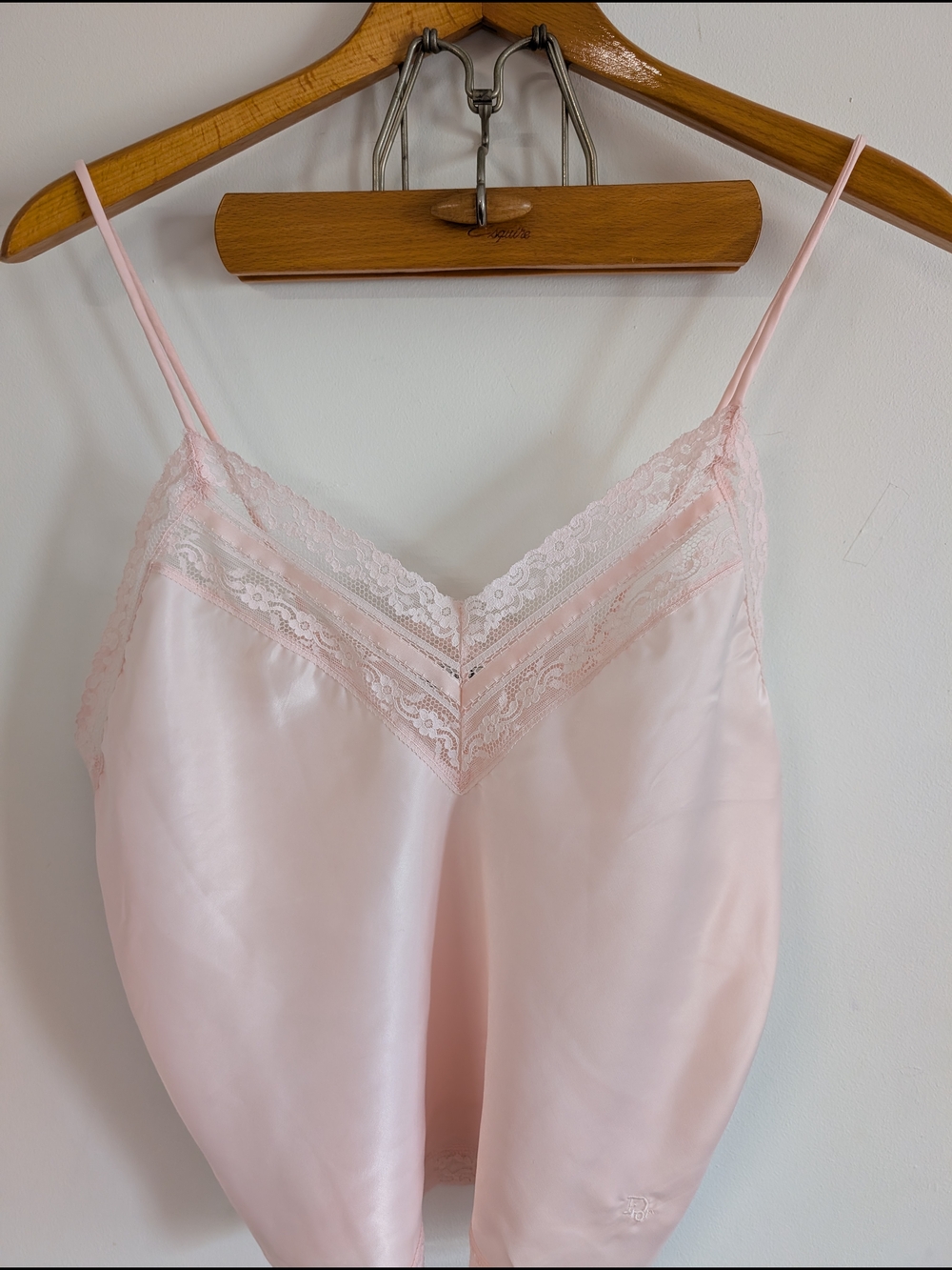 Dior Pale Pink Satin Lace-Trim Slip Chemise